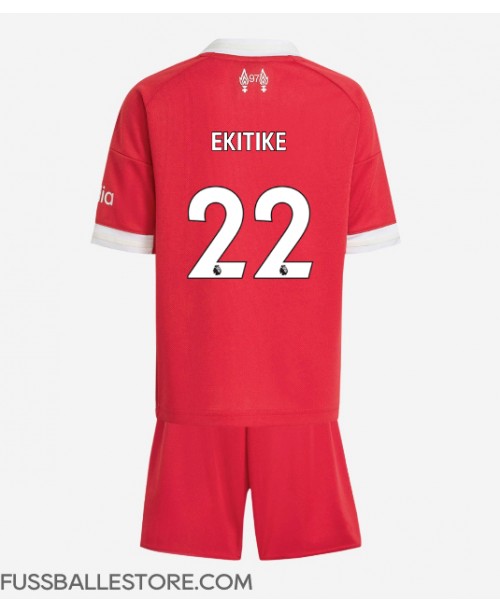Günstige Liverpool Hugo Ekitike #22 Heimtrikotsatz Kinder 2025-26 Kurzarm (+ Kurze Hosen)
